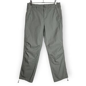 G1 G-One Goods Parachute Crop Pant SIZE 2 Gray Green Pull-Stop Ankle Cotton